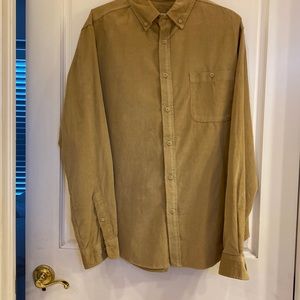 Merona camel brown corduroy button down long sleeve men’s shirt